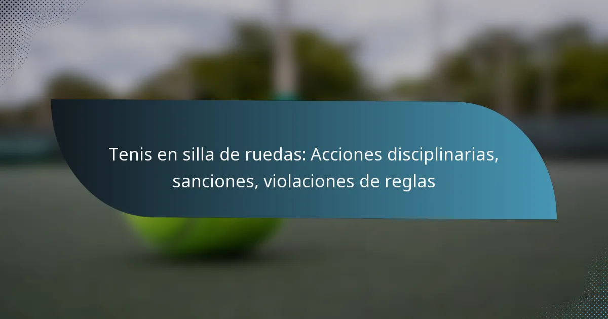 Tenis en silla de ruedas: Acciones disciplinarias, sanciones, violaciones de reglas