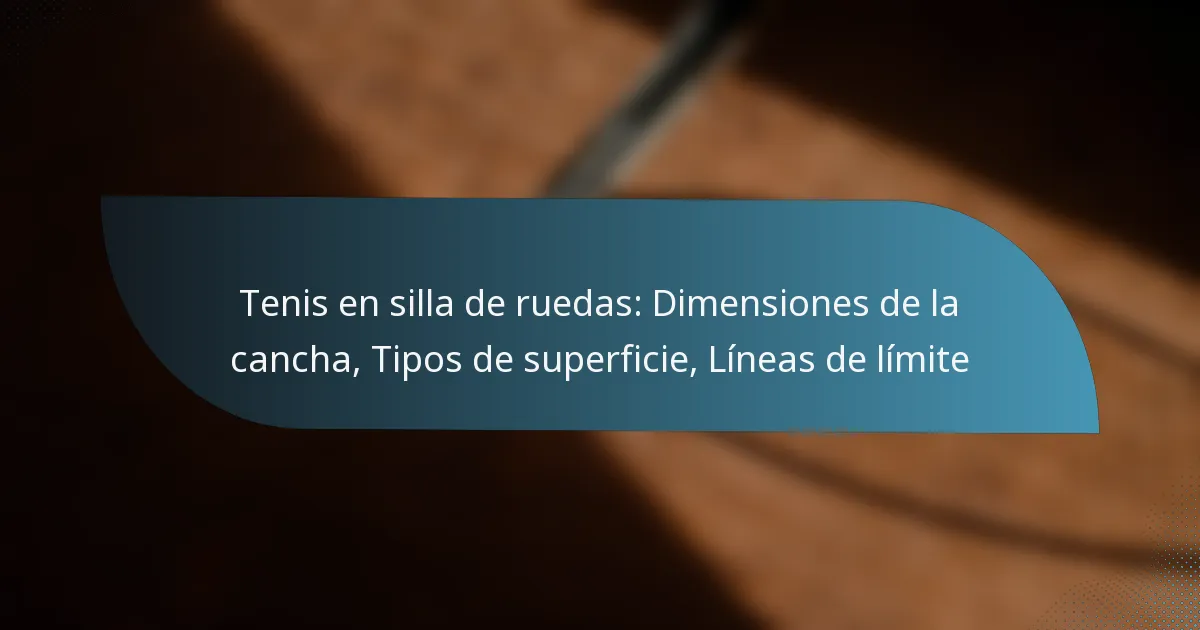 Tenis en silla de ruedas: Dimensiones de la cancha, Tipos de superficie, Líneas de límite
