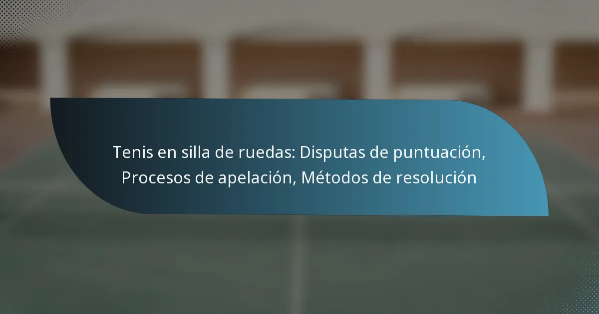 Tenis en silla de ruedas: Disputas de puntuación, Procesos de apelación, Métodos de resolución