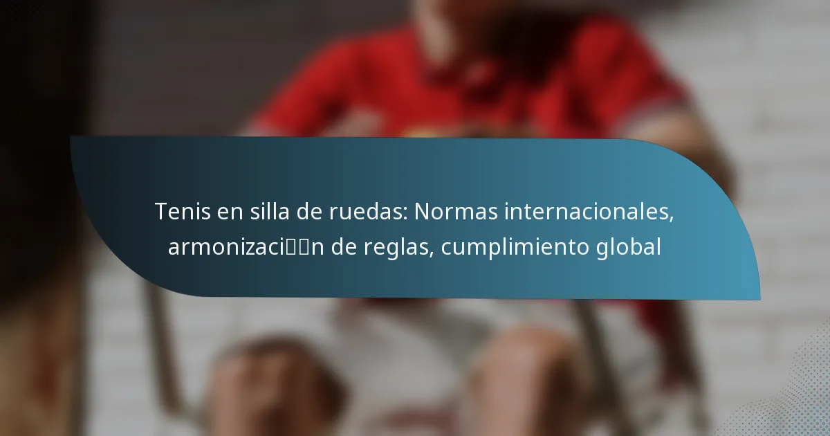 Tenis en silla de ruedas: Normas internacionales, armonización de reglas, cumplimiento global